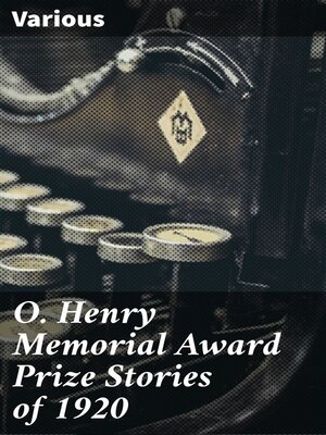 cover image of O. Henry Memorial Award Prize Stories of 1920